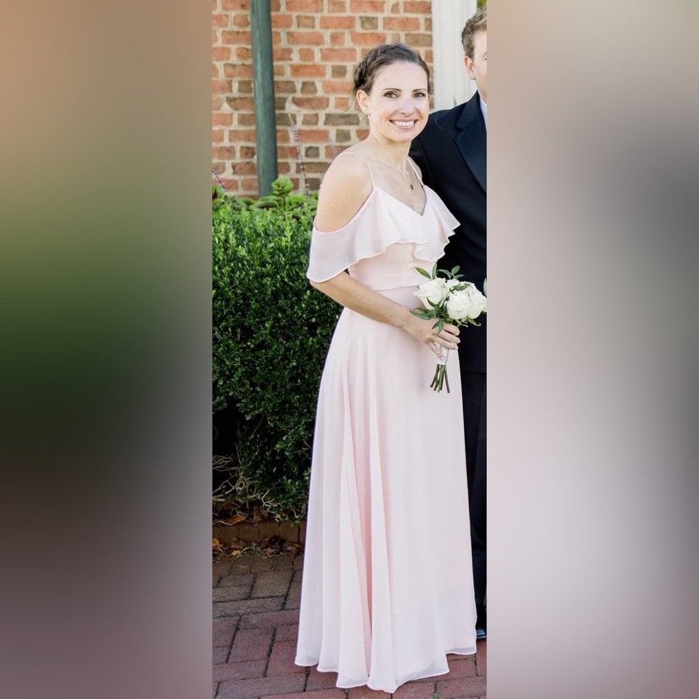 Bill #Levkoff “Petal Pink” Blush Bridesmaid Dress XS